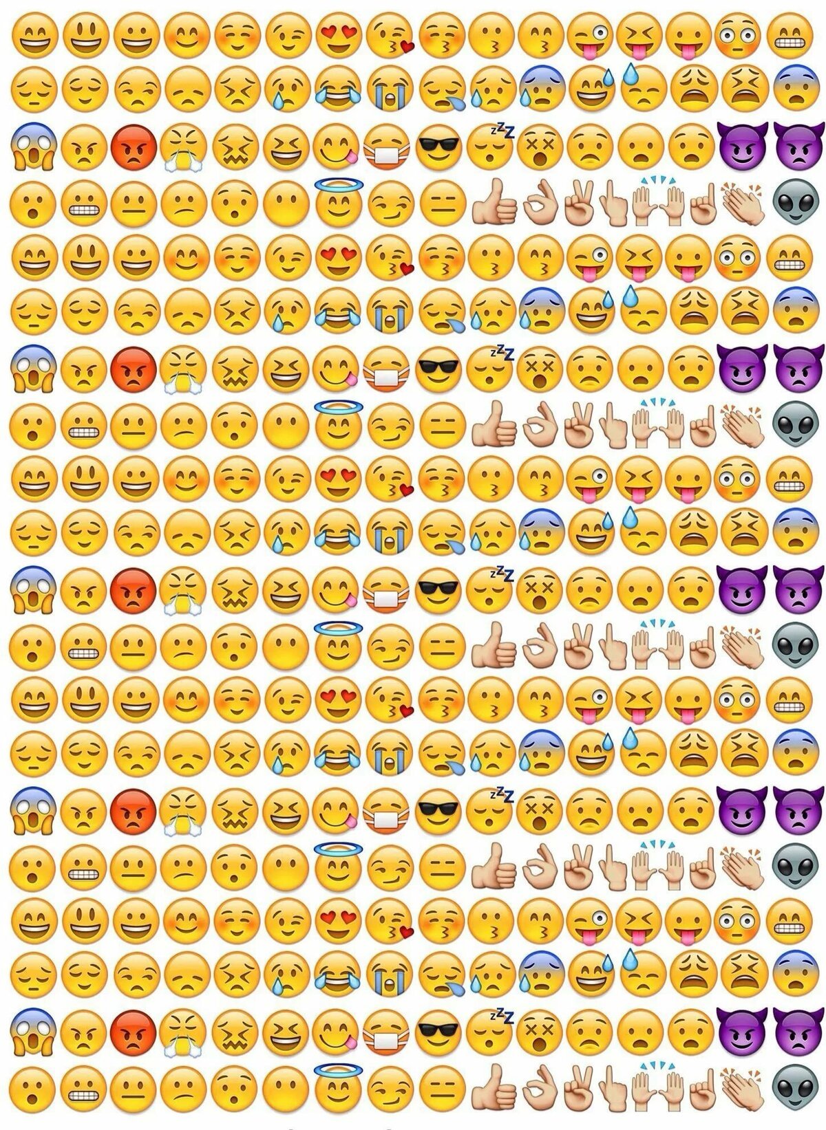 Смайлики много