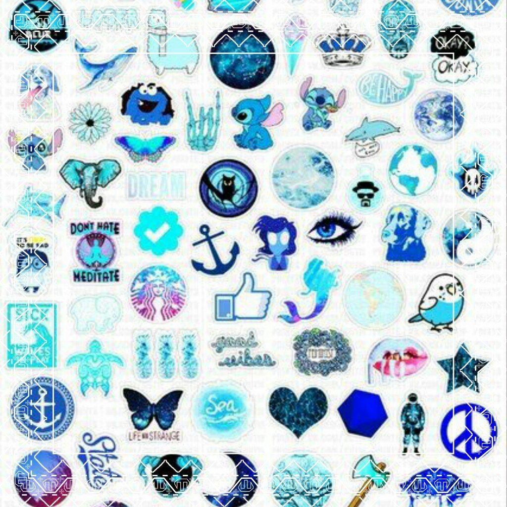 Наклейки голубого цвета