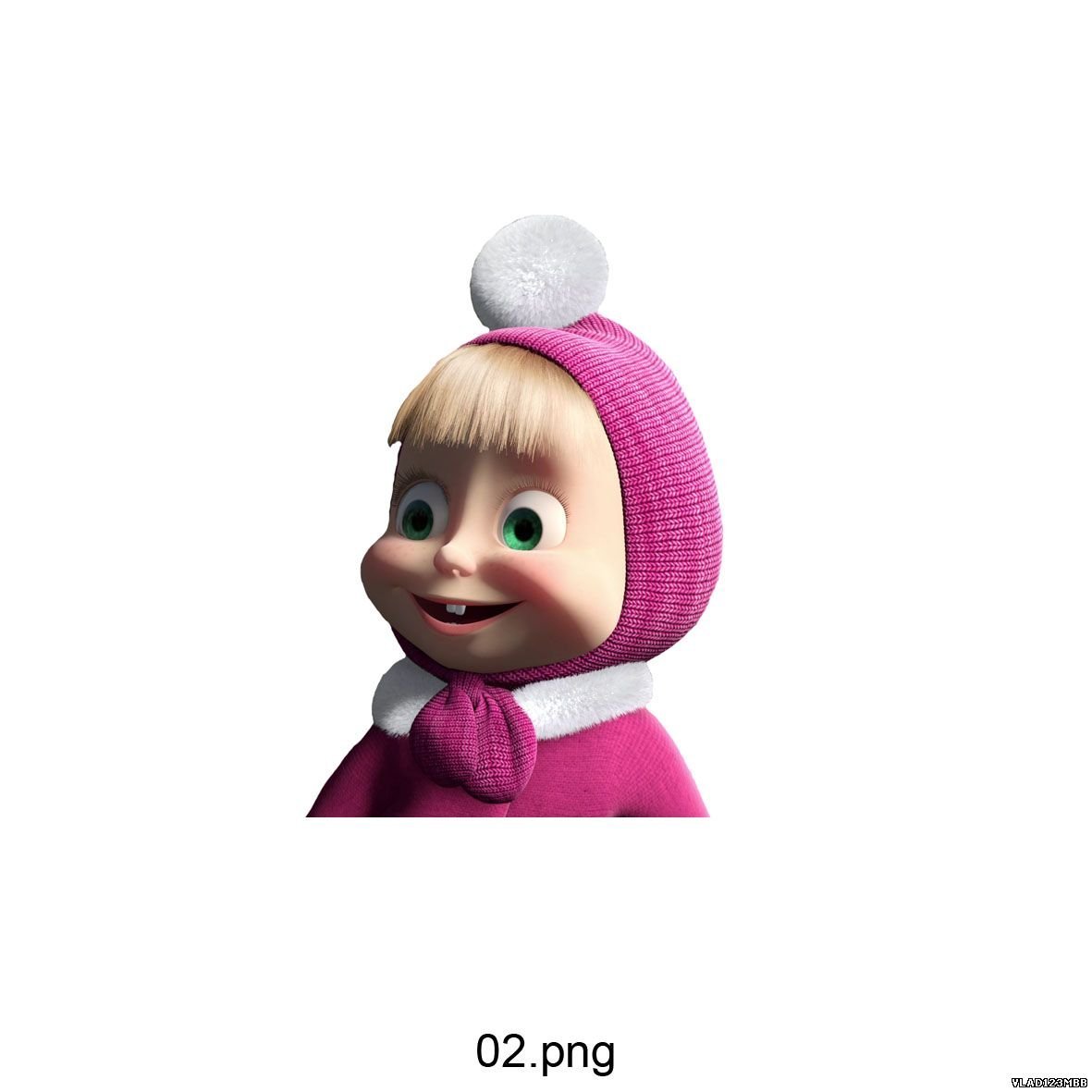 Маша и медведь Маша на белом фоне