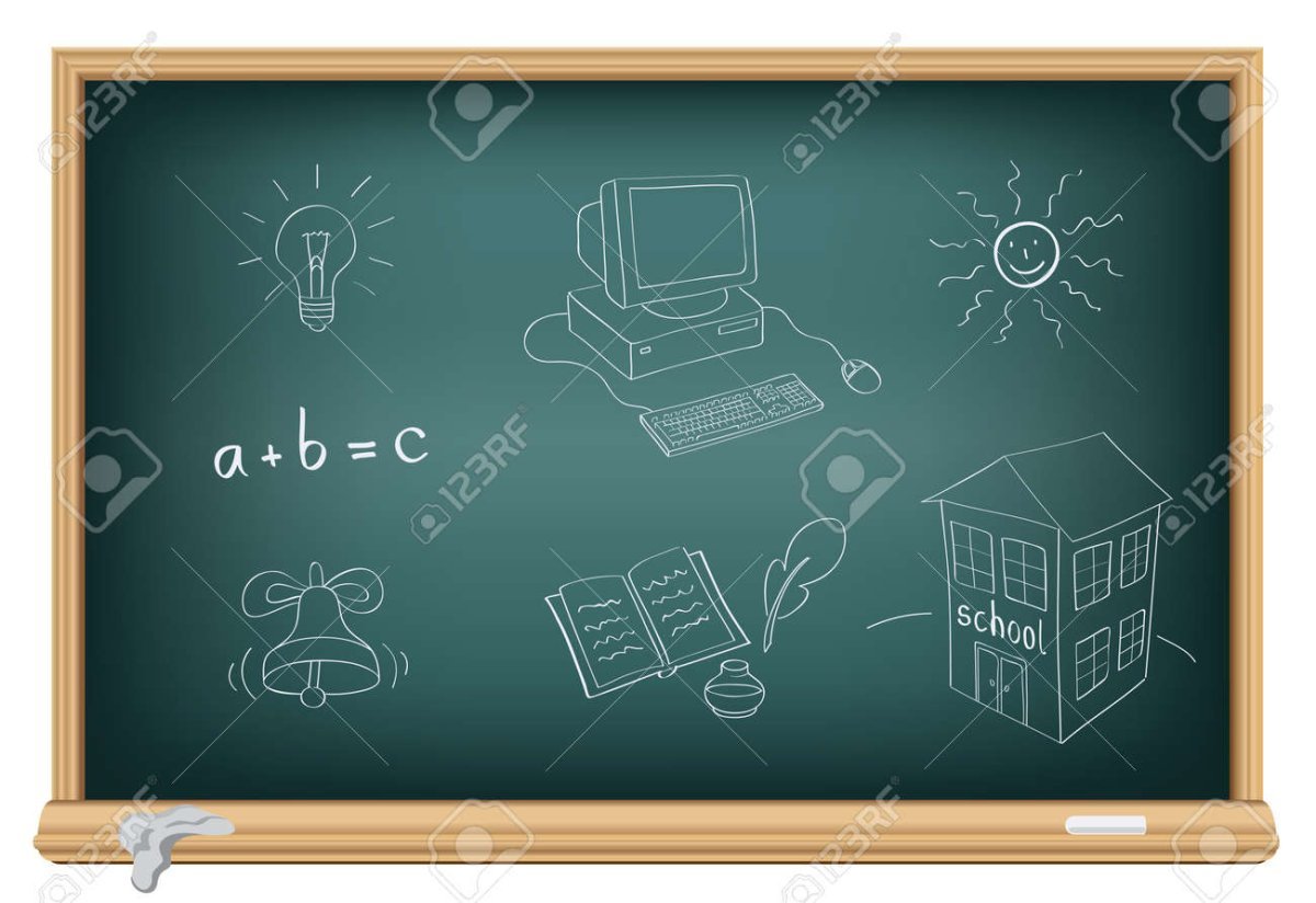 Школьная доска Разрисованная мелом