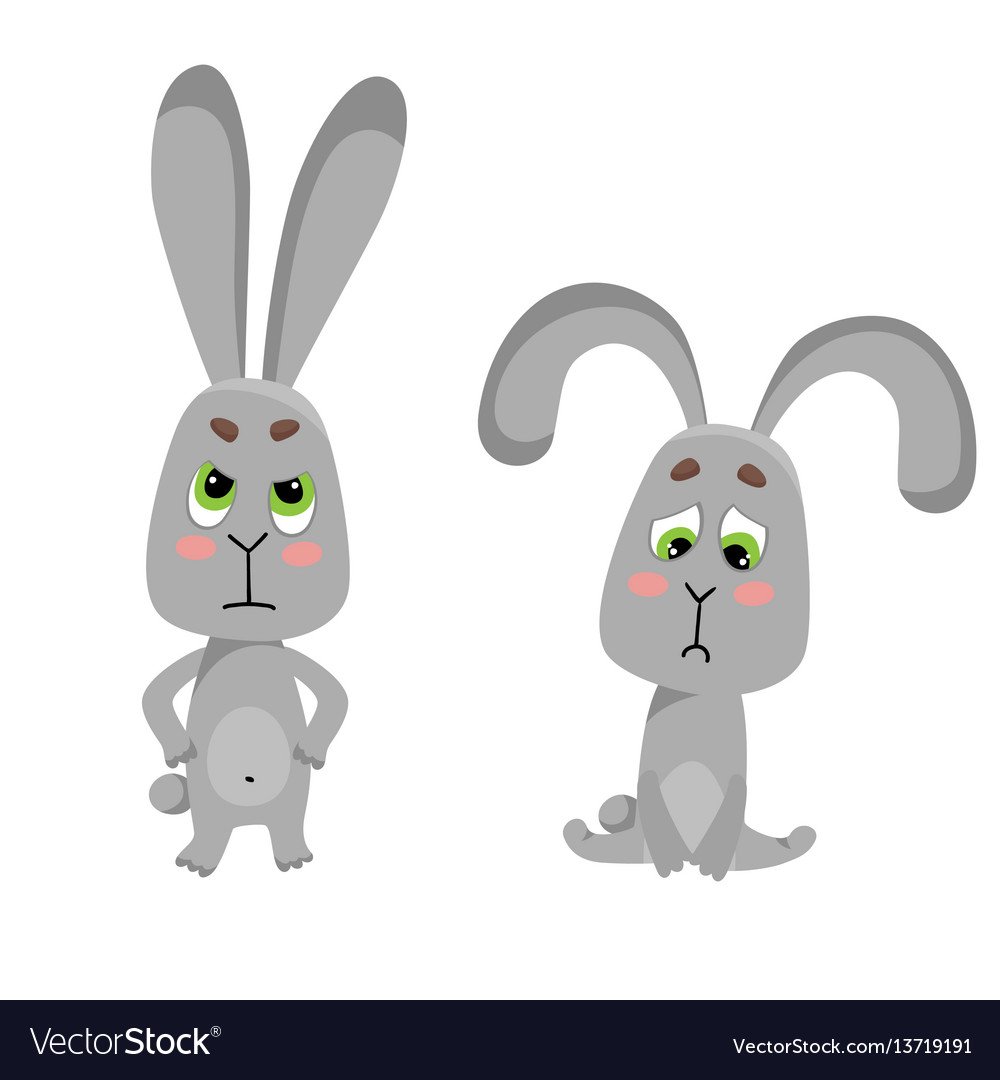 Зайчонок веселый и грустный