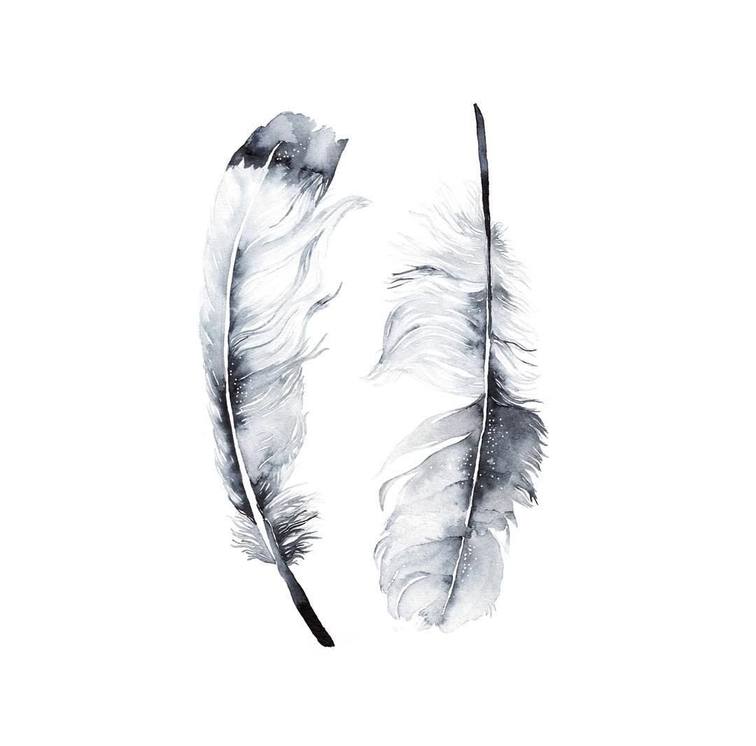 Перышко акварель