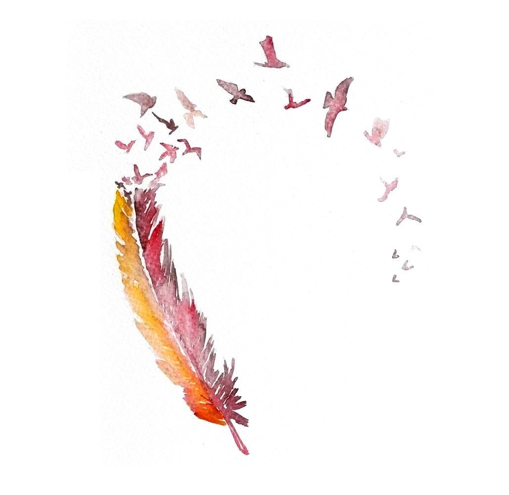 Арт перо на белом фоне