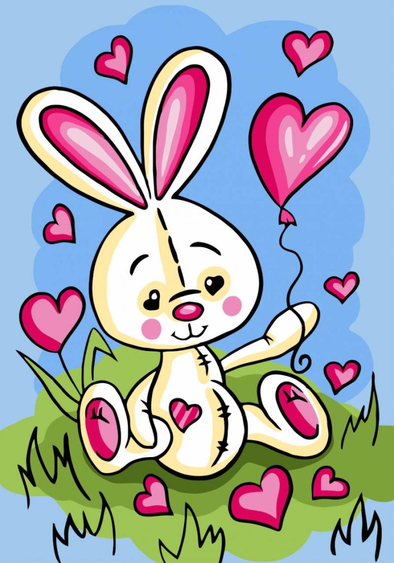 Зайчик с сердечком картинки