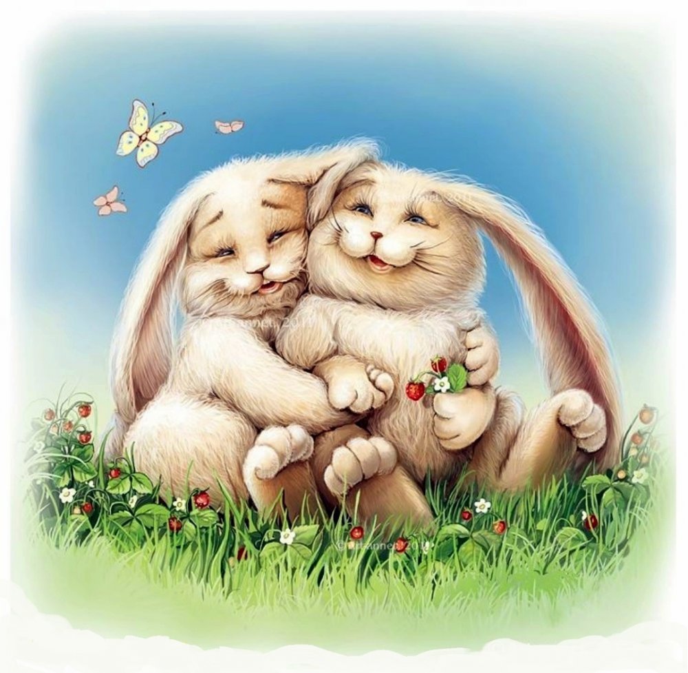 Влюбленные зайчики