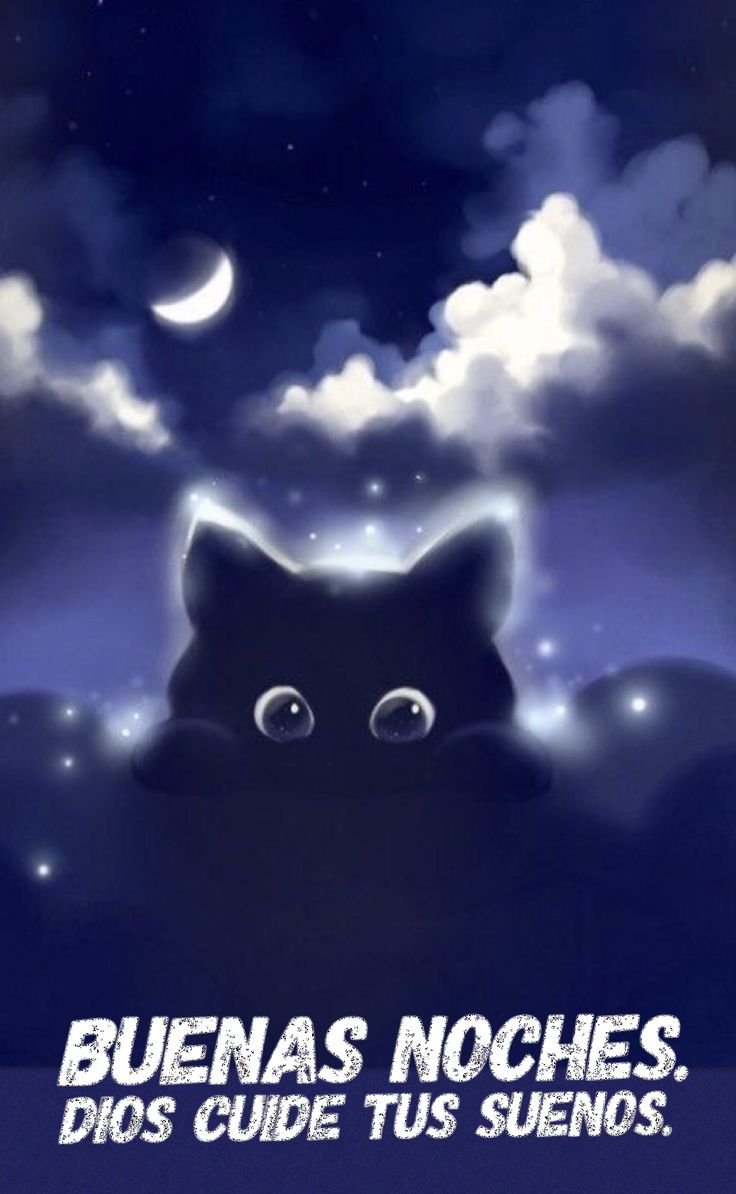 Арты с чёрным котом милый