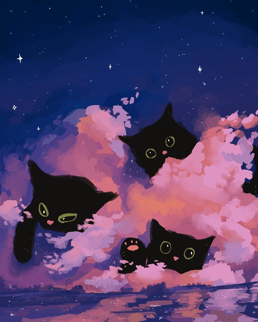 Кот ночью многоног