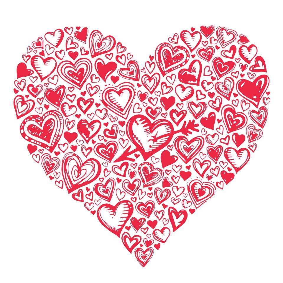 Рисунки в виде сердечек