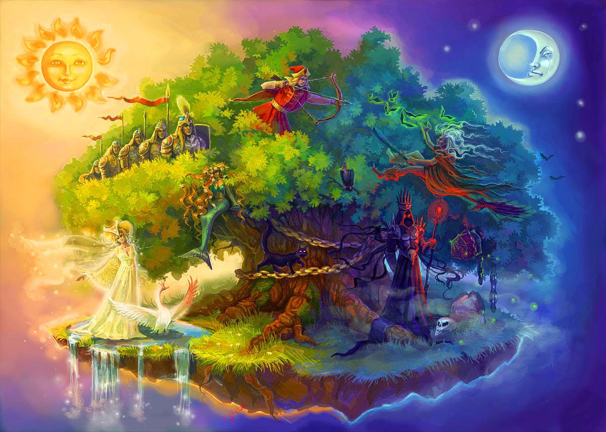 У лукоморья дуб зеленый стихотворение с картинками