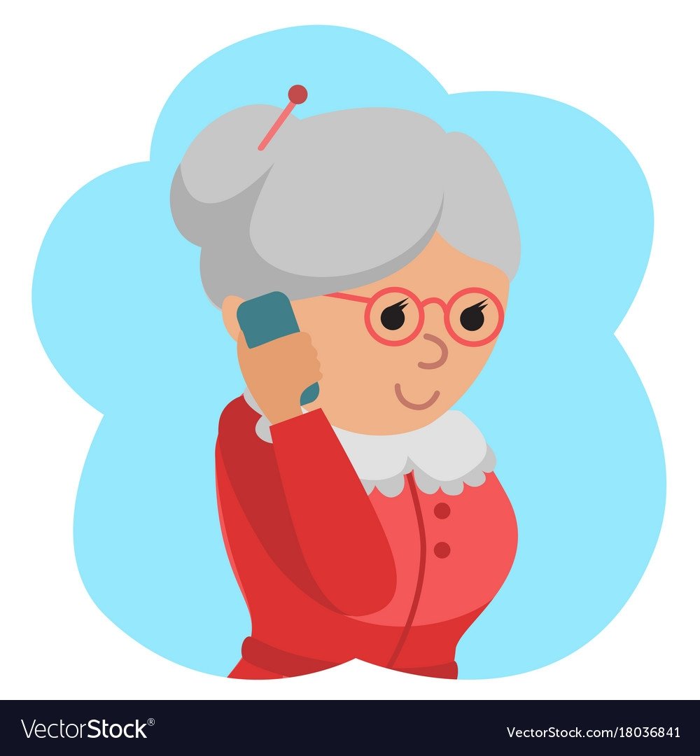 Бабка с телефоном рисунок