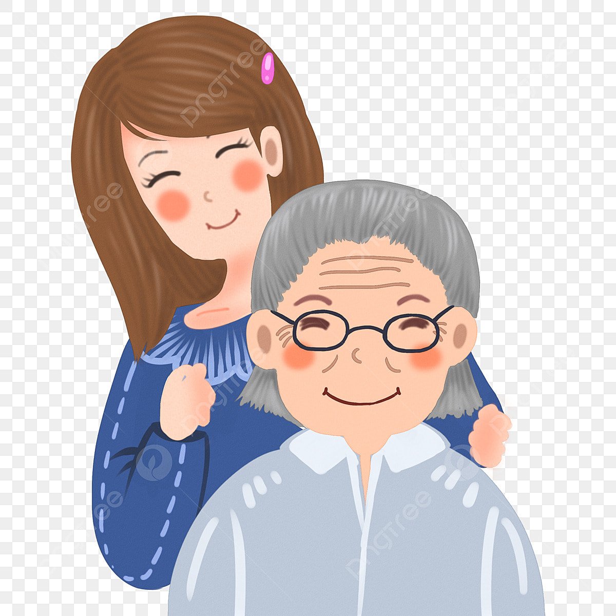 Мультяшная бабушка с внучкой