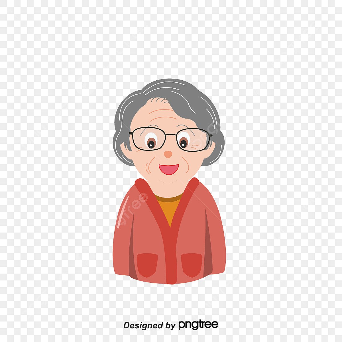 Портрет бабушки на прозрачном фоне