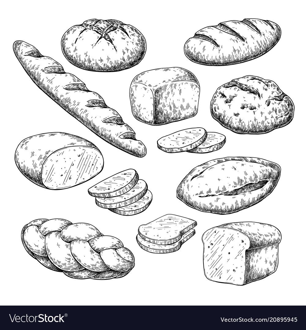 Рисунки хлебобулочных изделий для детей