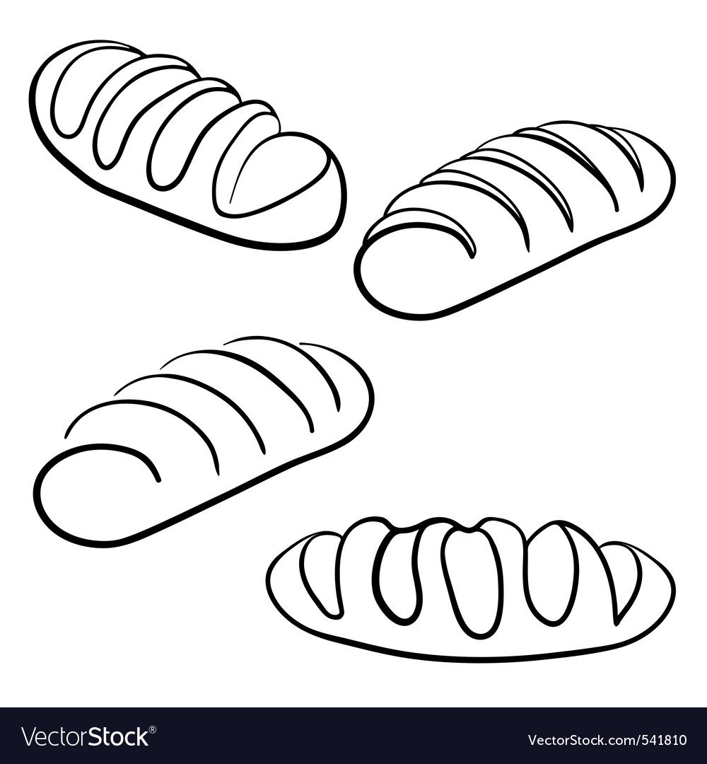 Батон хлеба раскраска