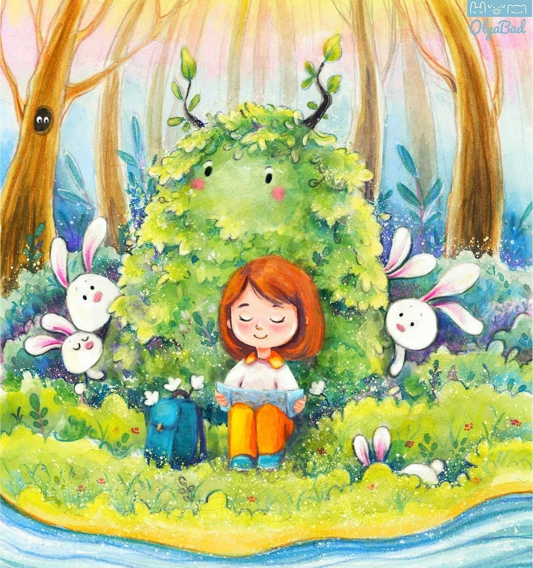 Детские иллюстрации акварелью