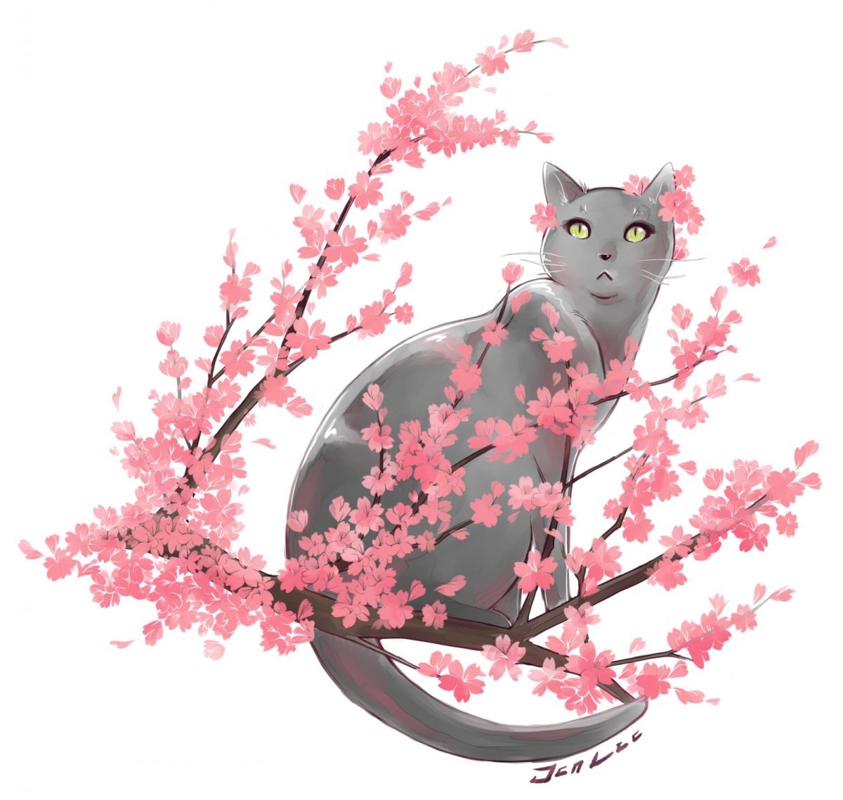 Кот в японском стиле