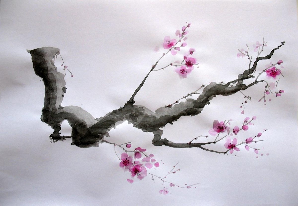 Японская живопись ветка