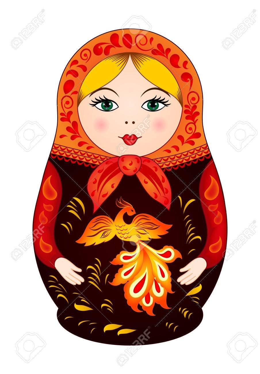 Осенняя Матрешка рисунок