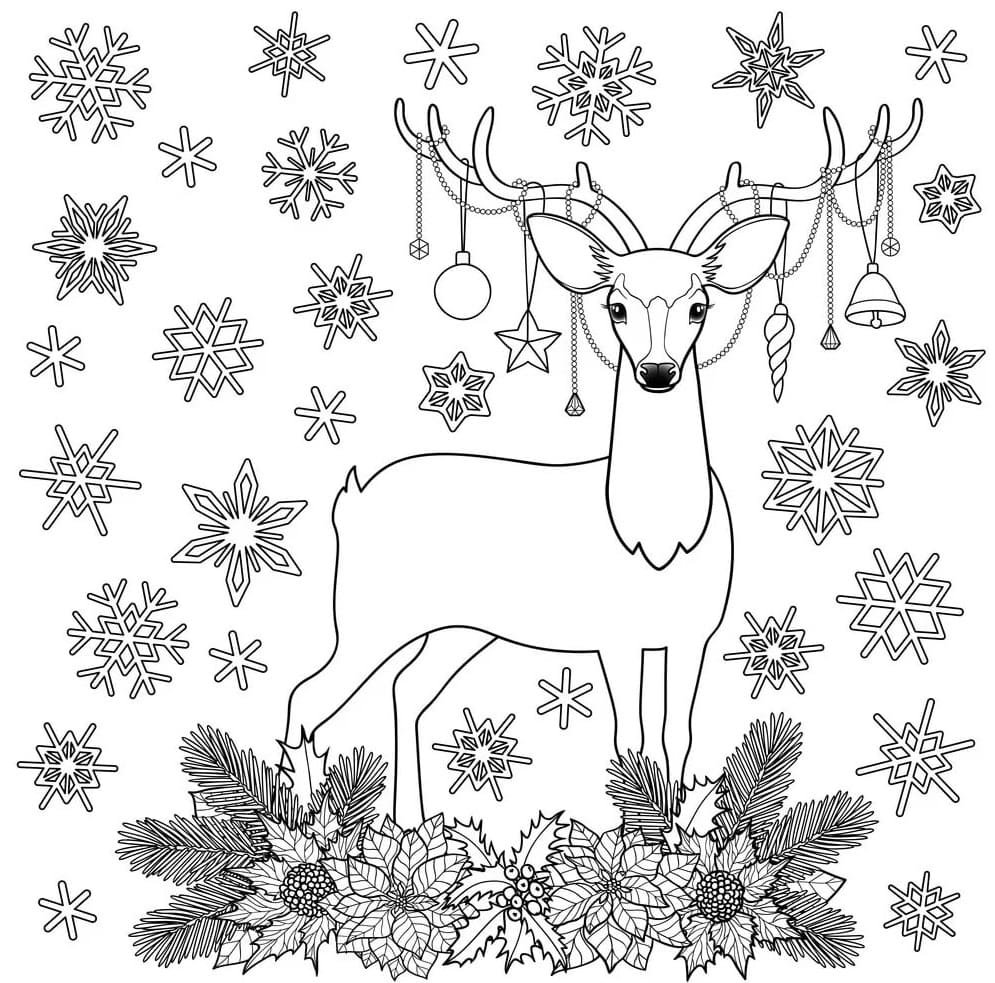 Семья оленей раскраска