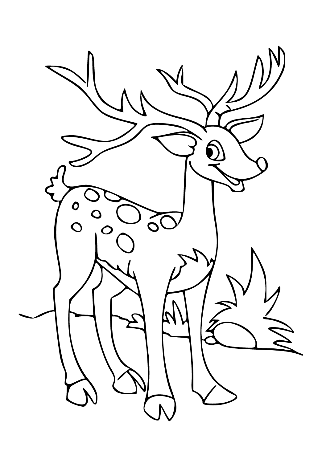 Олень морда контур