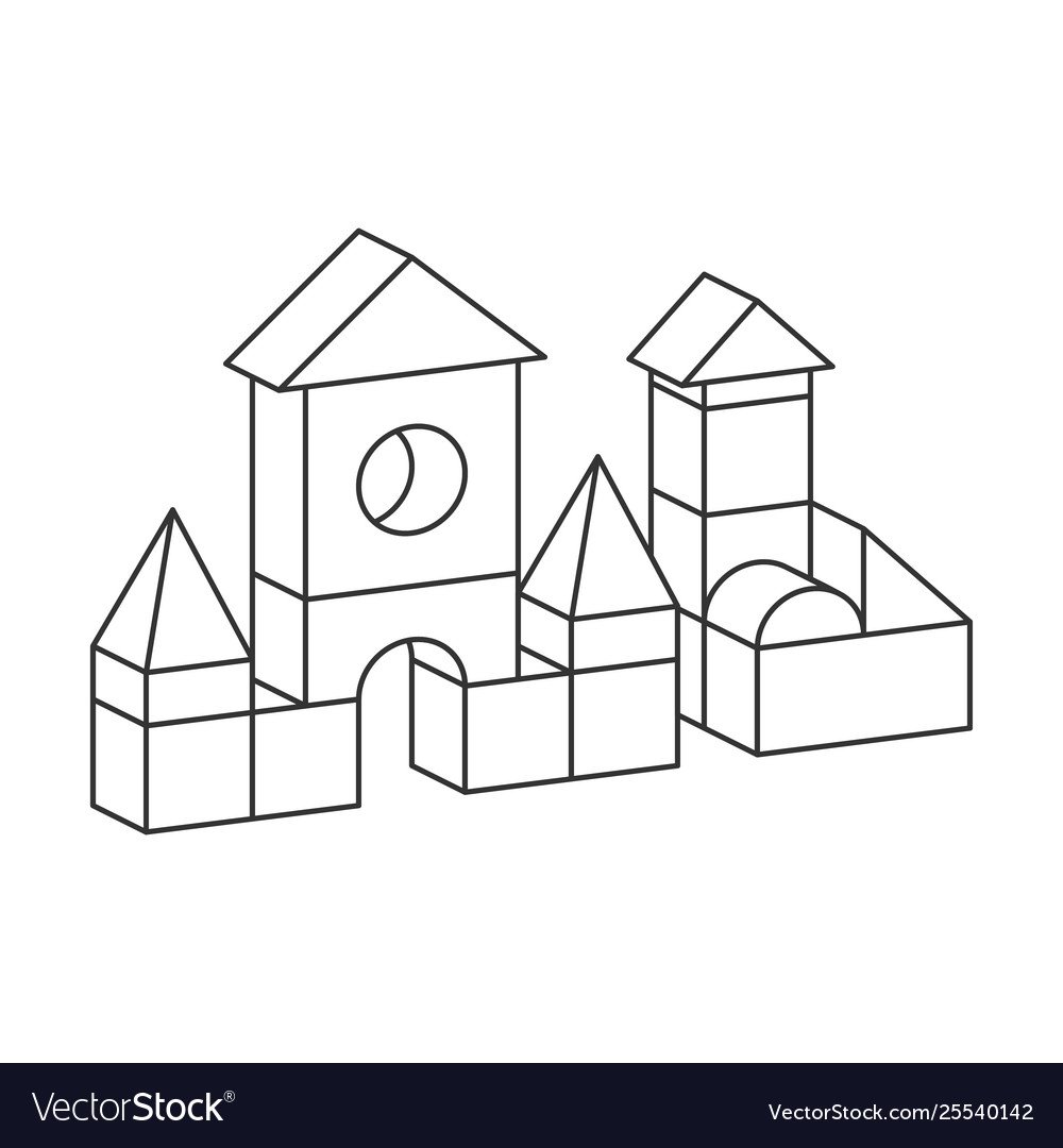 Домик из кубиков раскраска
