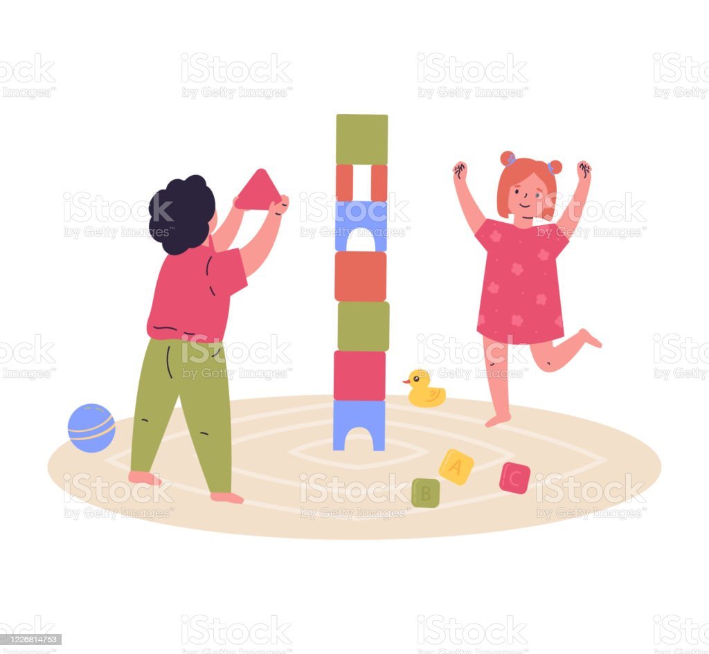 Башня из кубиков Графика детская