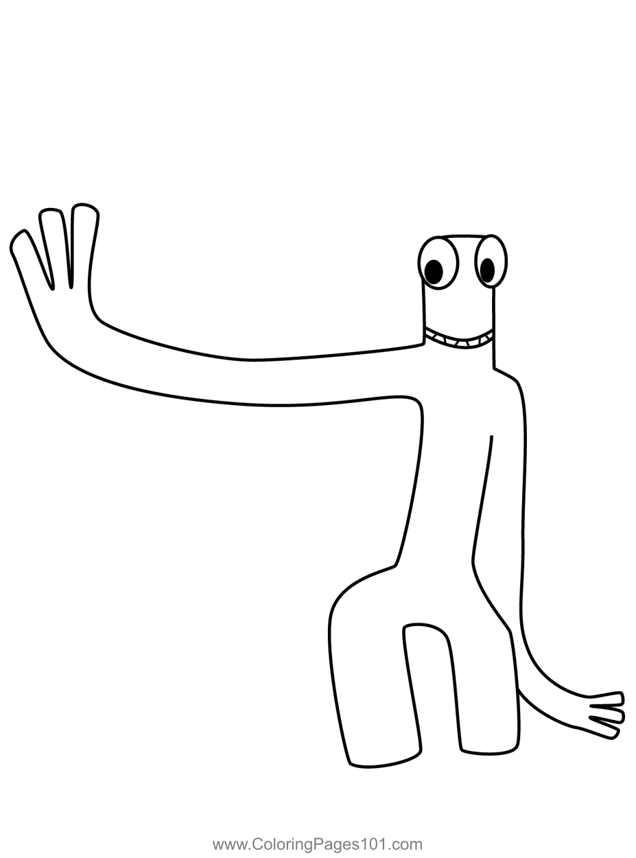 Зелёный Радужный друг раскраска