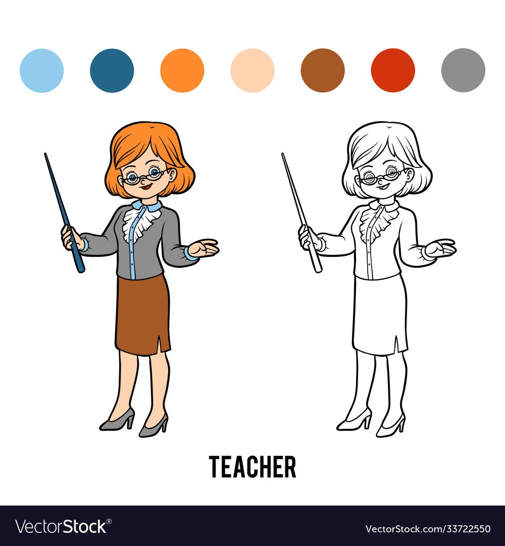 Раскраска учитель для детей 5-6 лет