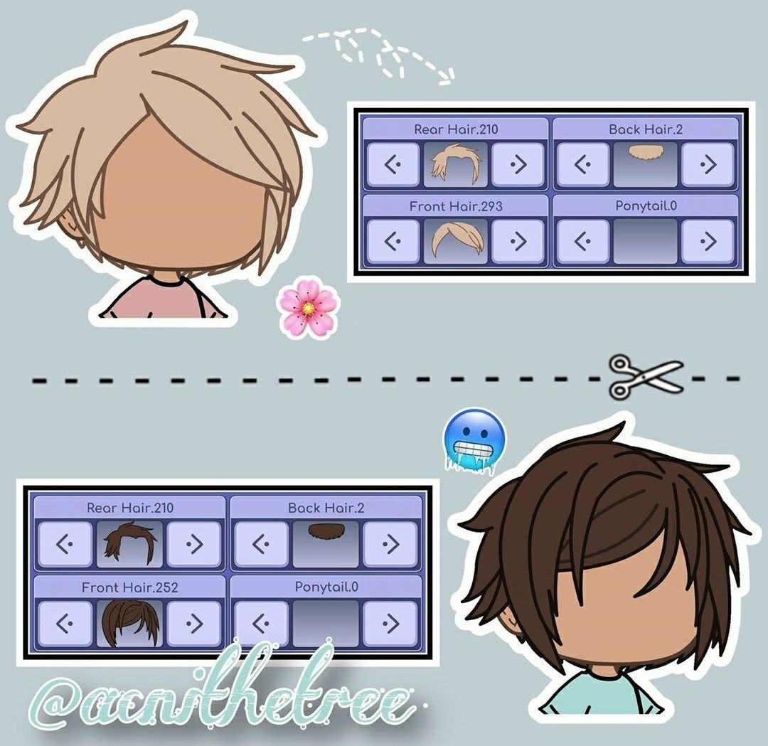 Gacha Life волосы для мальчиков