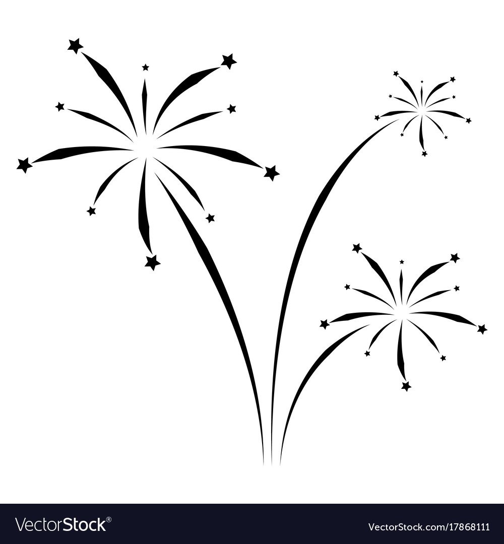 Фейерверк черно белый