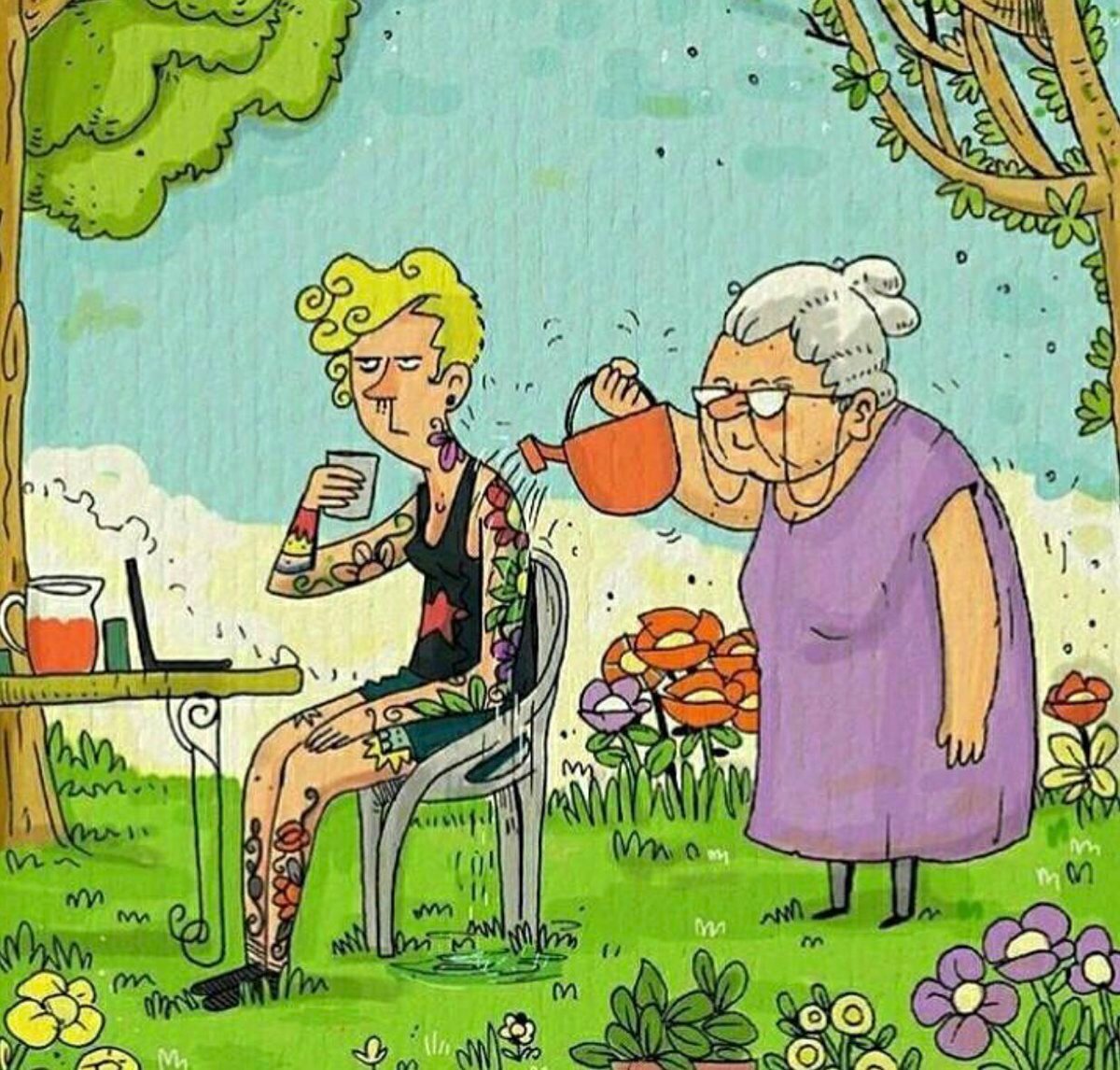 Бабулька карикатура