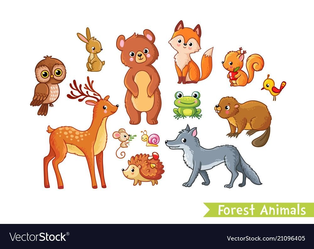 Зверюшка в лесу векторный