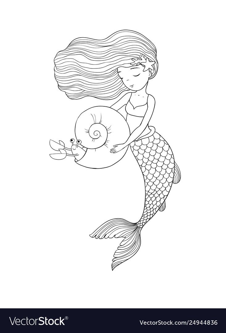Раскраски русалки малышки
