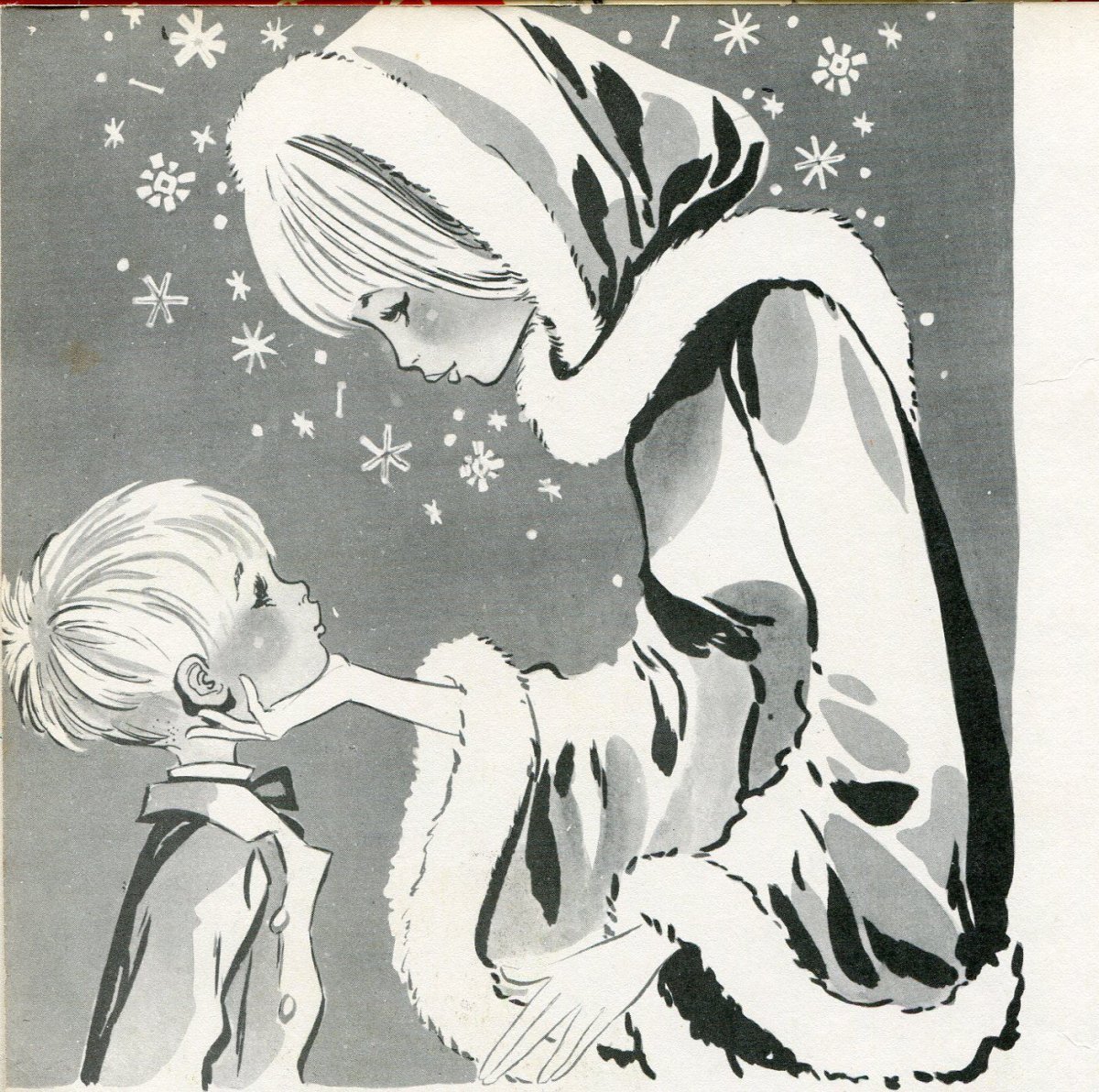 Иллюстрации к снежной Королеве черно белые