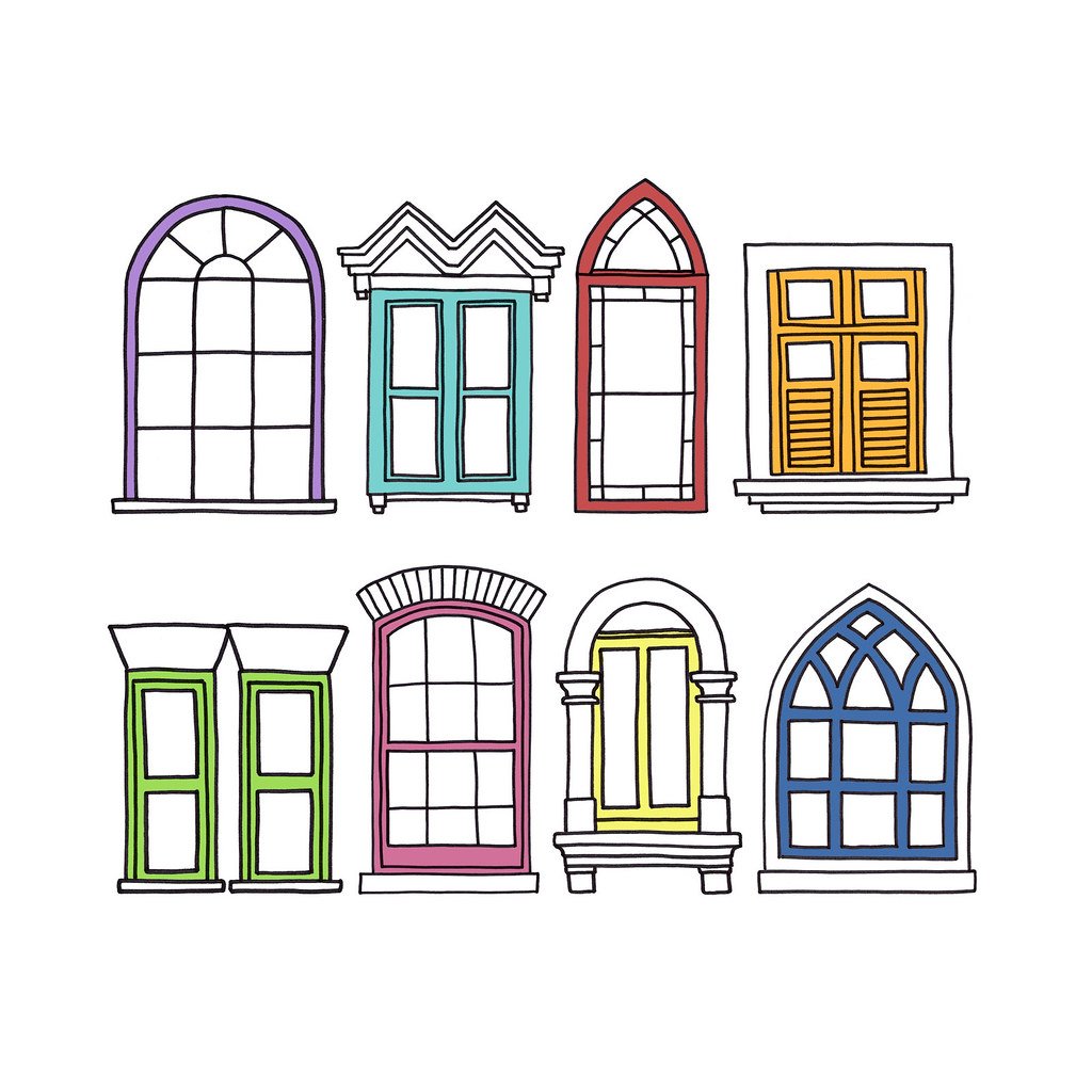 Дом с окнами мультяшные