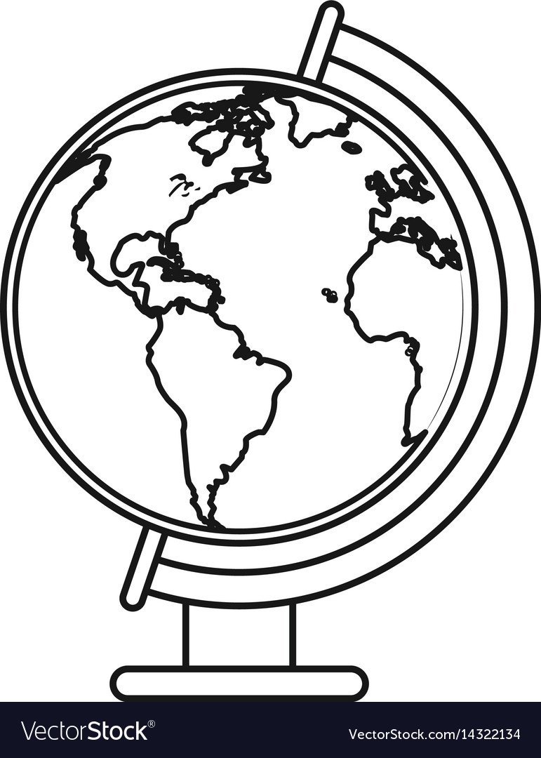 Глобус картинка раскраска