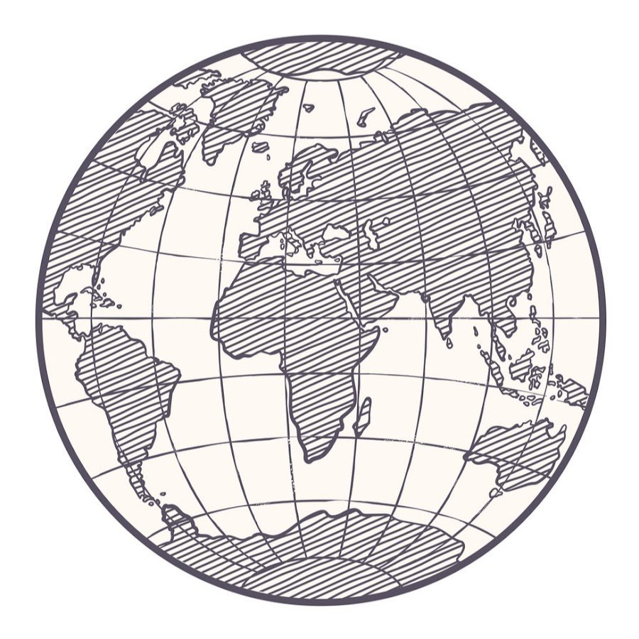 Глобус рисунок карандашом