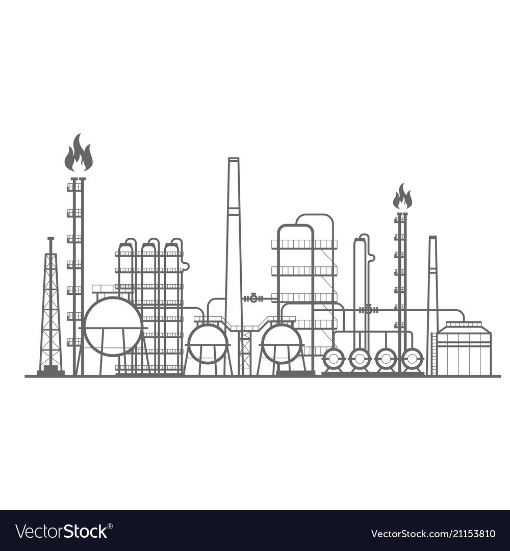 Нефтеперегонный завод вектор