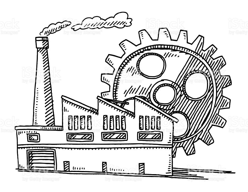 Завод раскраска для детей