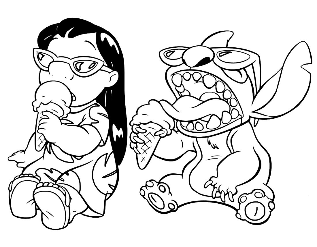 Лило и Стич чб