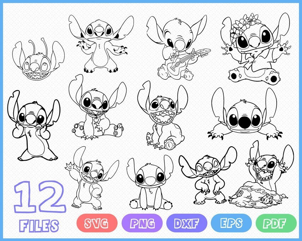 Стич раскраска маленькая