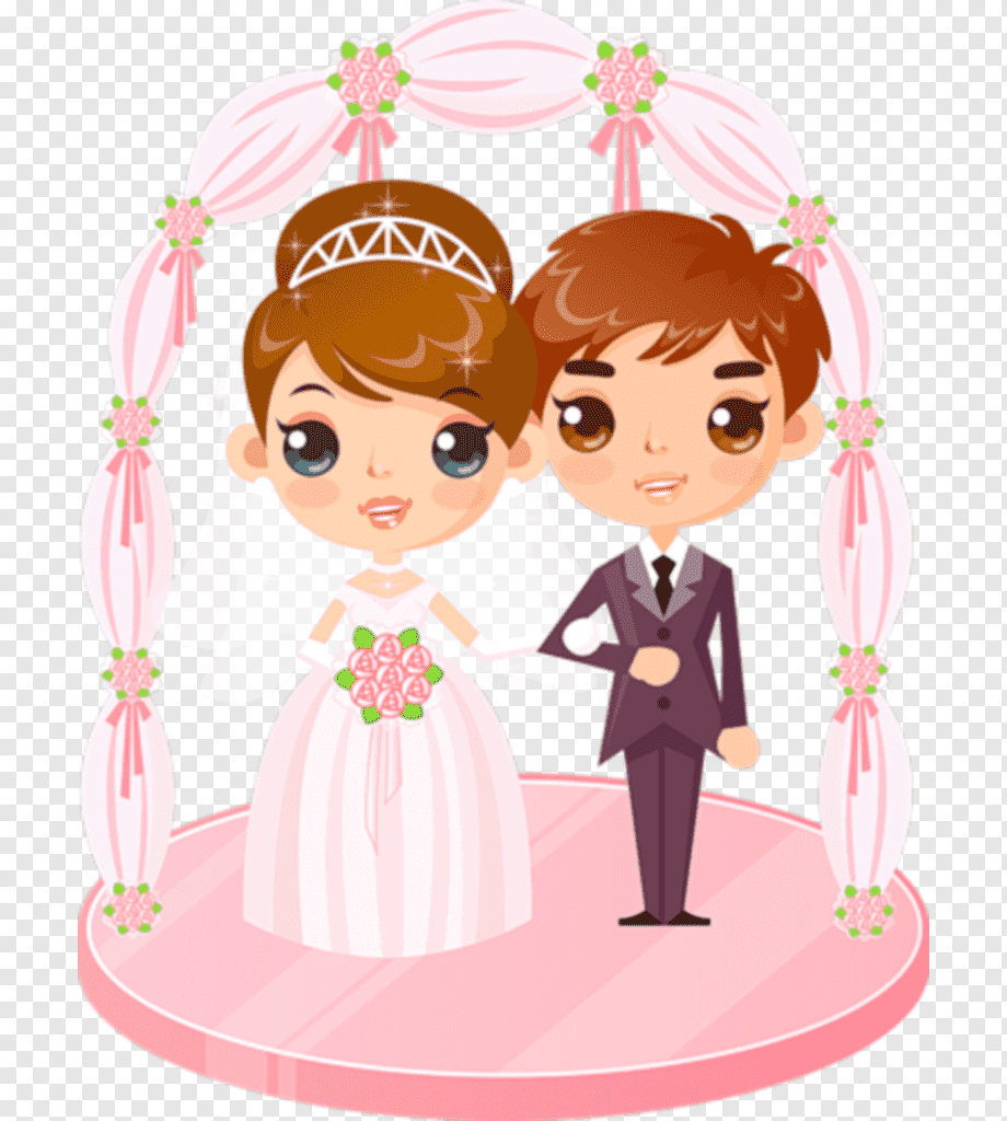 Свадьба в мультяшном стиле