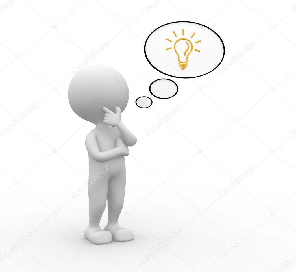 Белый человечек думает