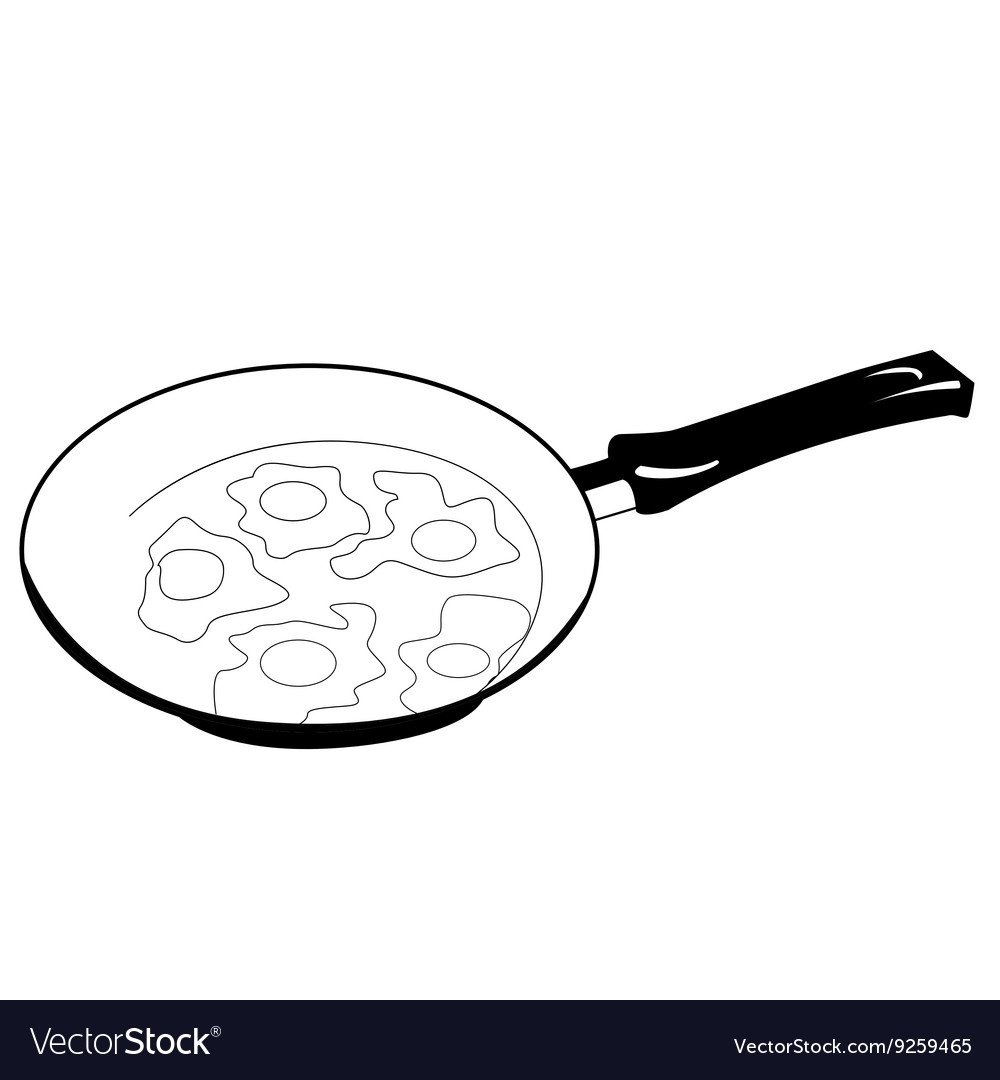 Раскраска глазунья на сковороде
