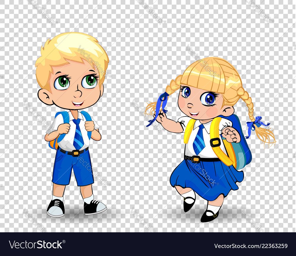 Мальчик и девочка школьники рисунок