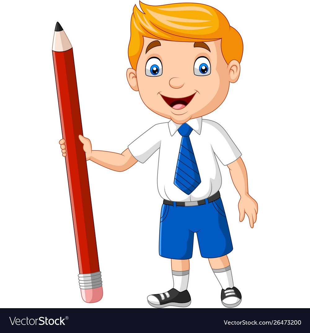 Держит карандаш cartoon