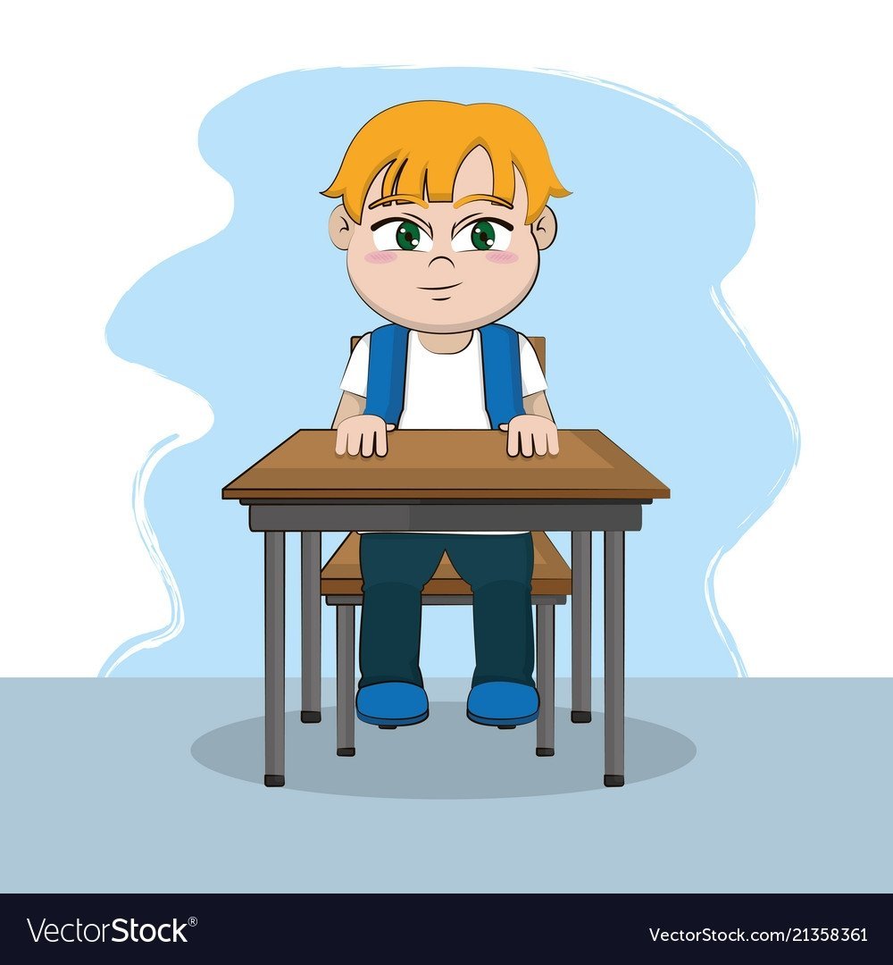 Ученик сидит