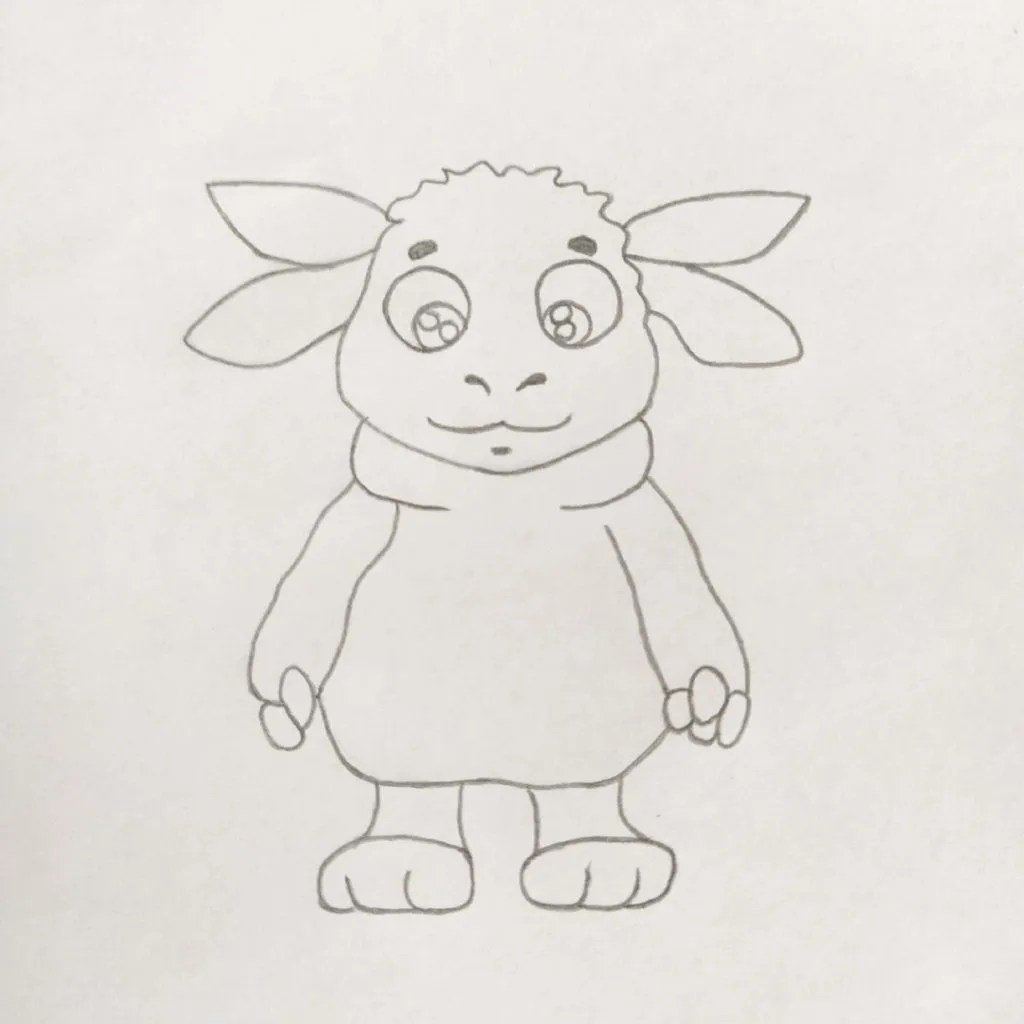 Лунтик контур раскраска