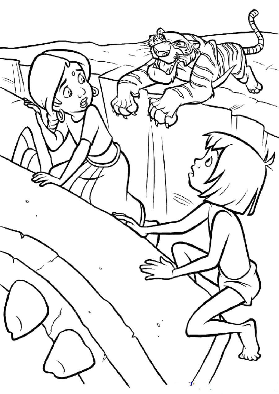 Маугли раскраска