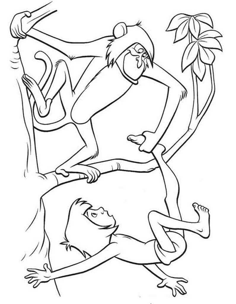 Раскраска Маугли Шерхан